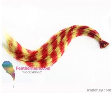 Super Hot Sale Synthetic Hair Extension Yellow&Red 60 PCS