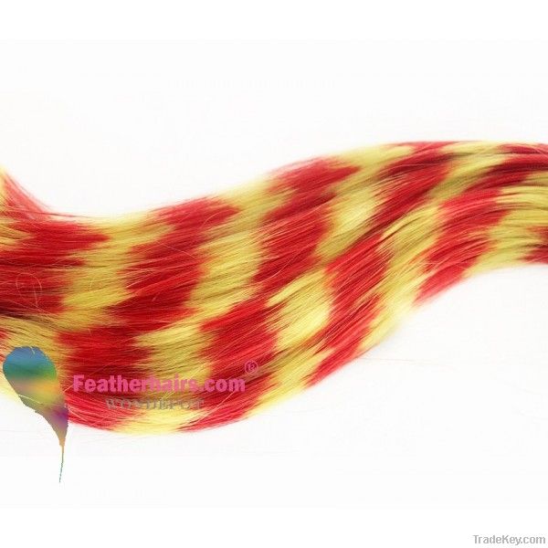Super Hot Sale Synthetic Hair Extension Yellow&Red 60 PCS