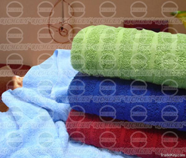 plain dyed stripe towel