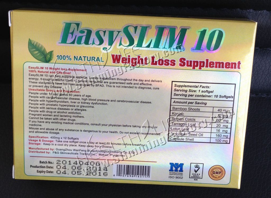 Easy Slim 10 Weight Loss Supplement, Natural Slimming Soft Gel