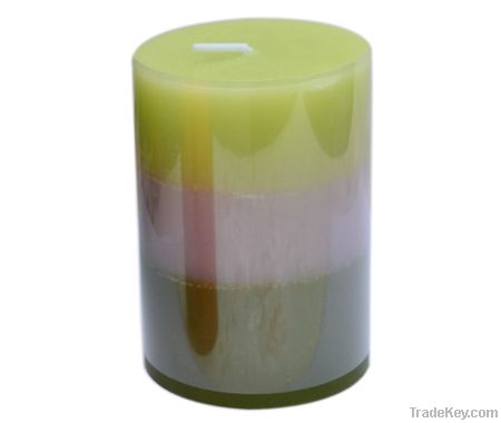 Layered Color Pillar Candle