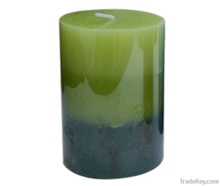 Layered Color Pillar Candle