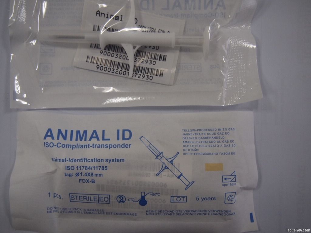 1.4x8mm FDX-B animal microchip syringe