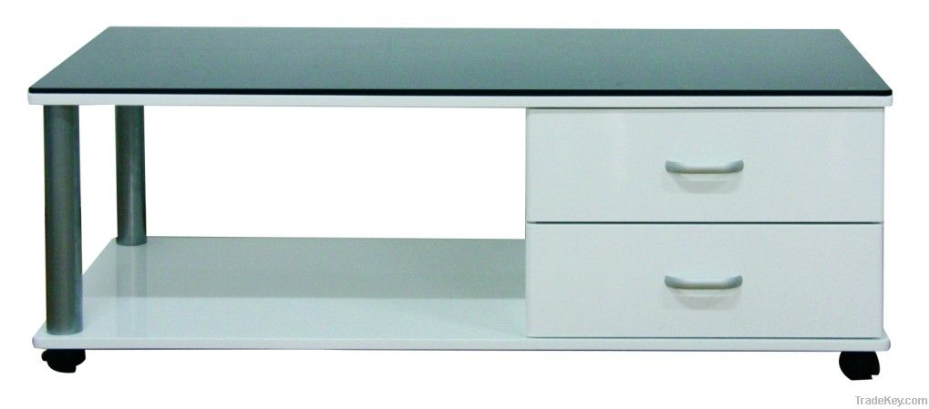 Home furniture MDF glass top TV stand