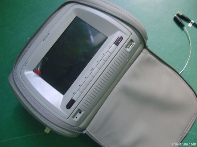 7In with zipper conver headrest car DVD player