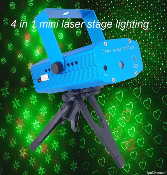 Sound control and Remote control mini laser stage light for disco dj