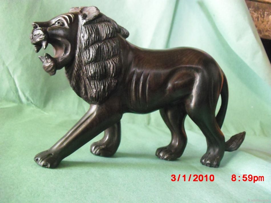 animal ebony carving(male lion)