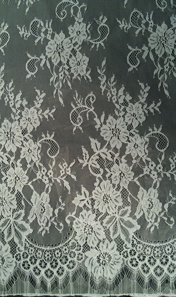 Embroidery Lace Fabric , Eyelash French Lace