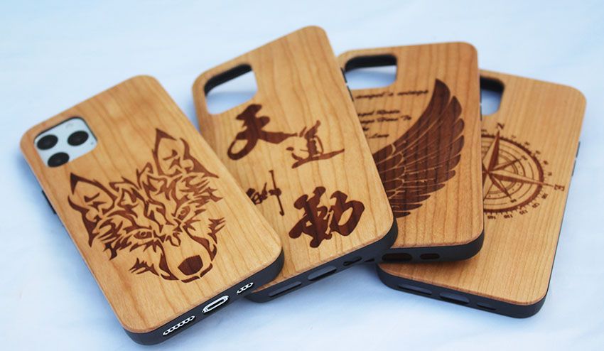 Mobile Phone Case Laser Engraving Wooden Cover +TPU Anti-knock Anti-slip Wood Case Hot sale