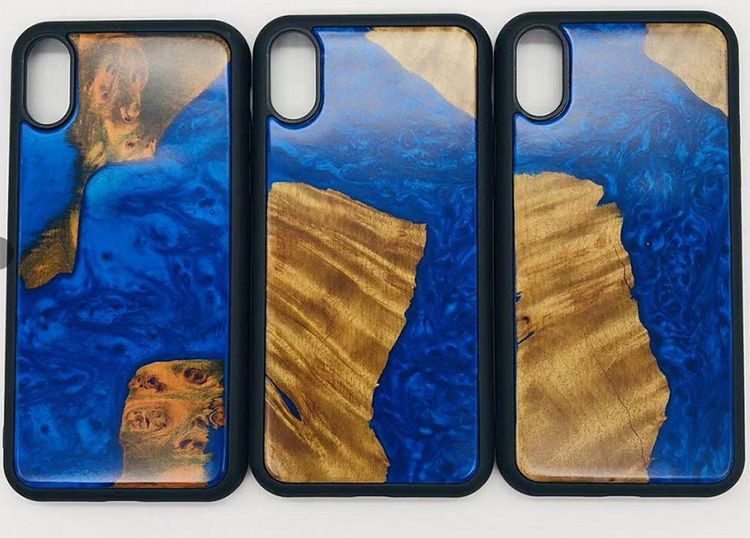 Resin + Wood Phone Cases Creative Mobile Phone Wooden Cover Factory