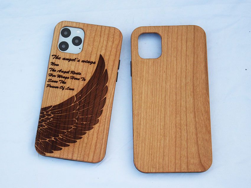 Mobile Phone Case Laser Engraving Wooden Cover +TPU Anti-knock Anti-slip Wood Case Hot sale