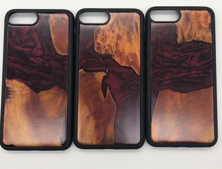 Resin + Wood Phone Cases Creative Mobile Phone Wooden Cover Factory