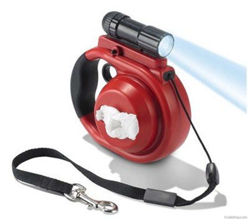 fashion retractabl dog leash with LED and napkin