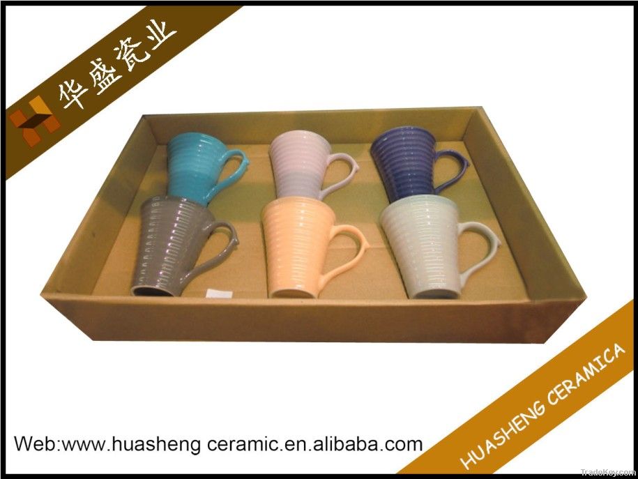11OZ stripe ceramic coffee mug
