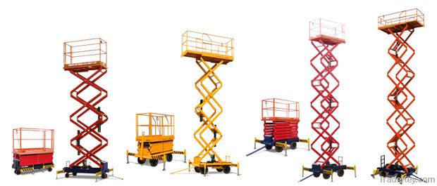 Four Wheels Mobile Hydraulic Scissor Work Platform