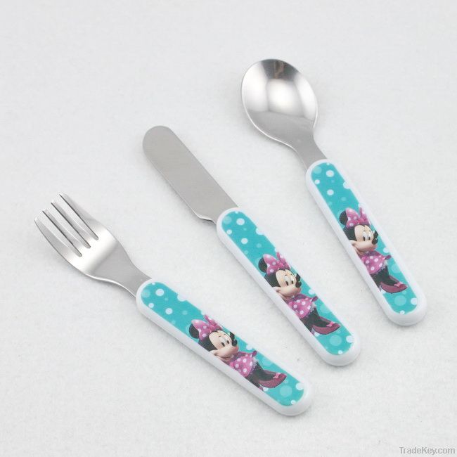 Lovely Plastic Handle Child Cutlery Set For Kids