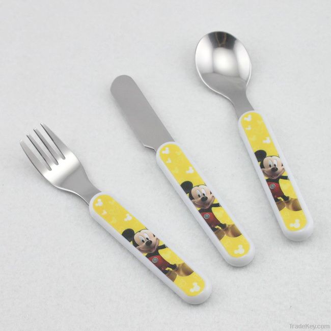 Lovely Plastic Handle Child Cutlery Set For Kids