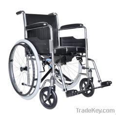 electroplate manual folding commode wheelchair