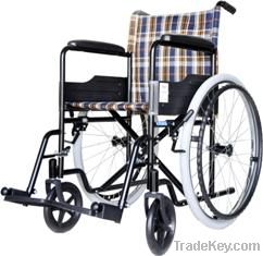 steel manual folding wheelchair with detachable footrest