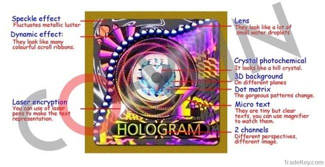 holographic label with 3D hologram
