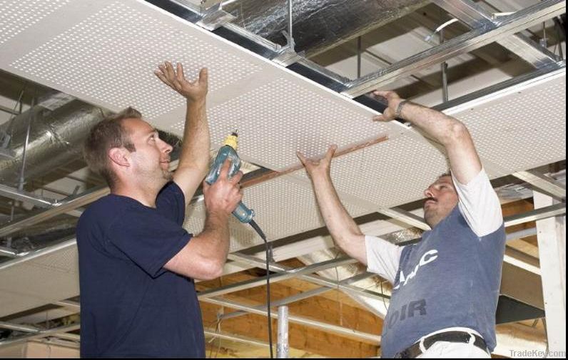 perforated plasterboard ceilings (irregular holes perforation)