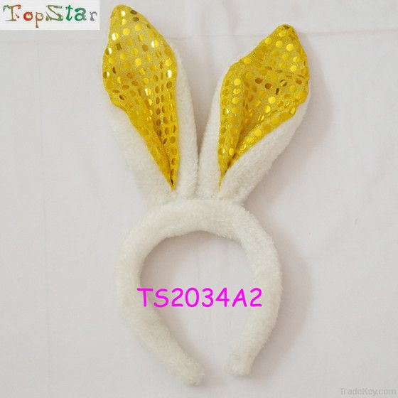 Yellow Bunny Headband With Glitter