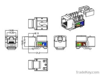Cat.6 UTP Keystone Jack 90 degree