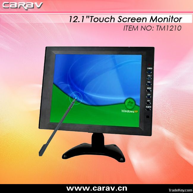 12 inch touch monitor with VGA/AV interface, high definition 1024x768