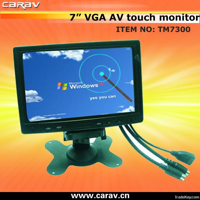 7 inch touch screen monitor VGA AV input price cheap, 800x480 resolutio