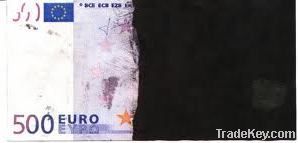 Black banknotes cleaning