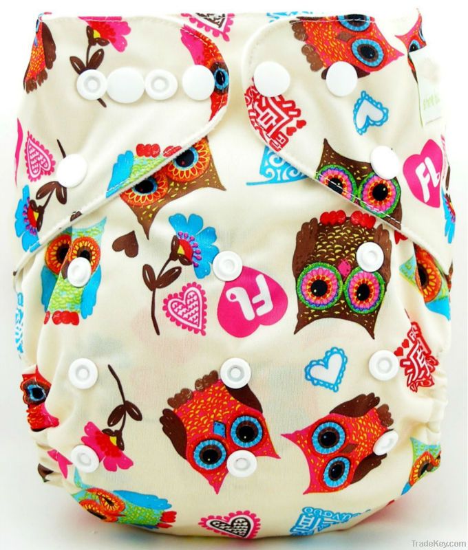 2013 Washable Reusable Baby Cloth Diaper Cover With Insert