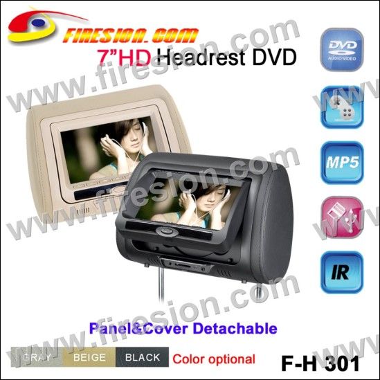 7 inch DVD Head rest  touch panel digital screen gamen