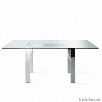 Claer Dinning Table , Bright with Aluminium Metal Parts