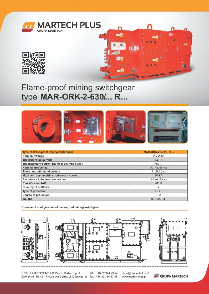 Flame-proof mining switchgear 