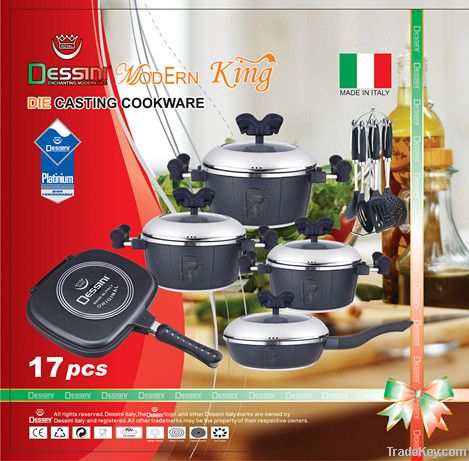 17pcs die-casting cookware
