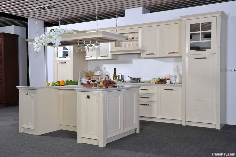 Euro Style Classic White PVC Kitchen cabinet