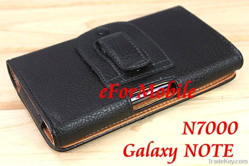 Belt Clip Leather Case Mobile Phone Case For Galaxy Note N7000 i9220