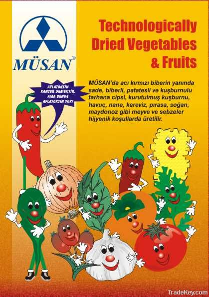 Organic dehydrating vegetables and fruits