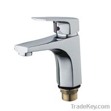 Simple Natural Style  Chrome Finish Single Handle Brass Basin Faucet