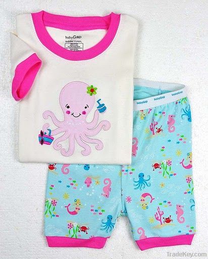 Baby short sleeve Pajamas 2012 children new styles clothing set