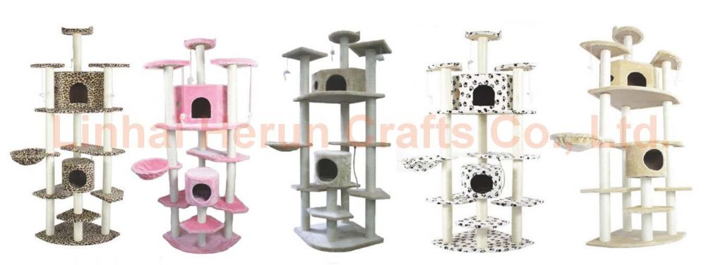 Large Cat Tree 80 Inch Condo Furniture Scratching Post Pet House