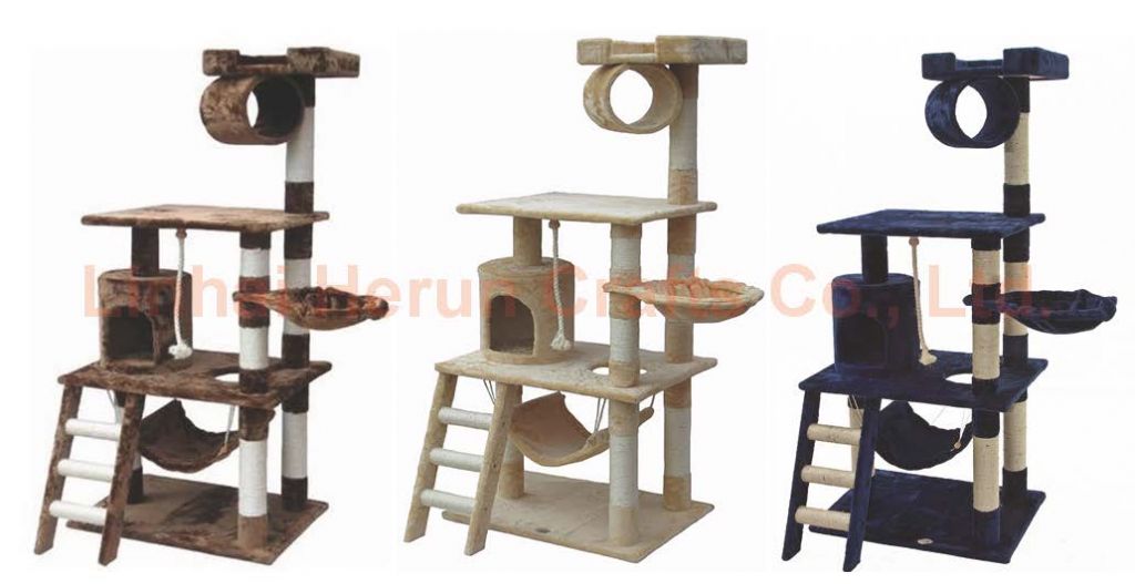 61 Inch Cat Tree House Toy Bed Scratcher Post Furniture