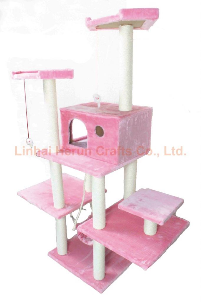 New Pink 76 Inch Cat Tree Condo Furniture Scratch Post Pet House