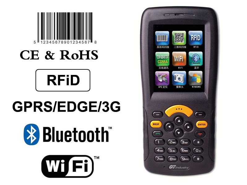 1900 handheld PDA with GPRS, GPS, 1D/2D scanner