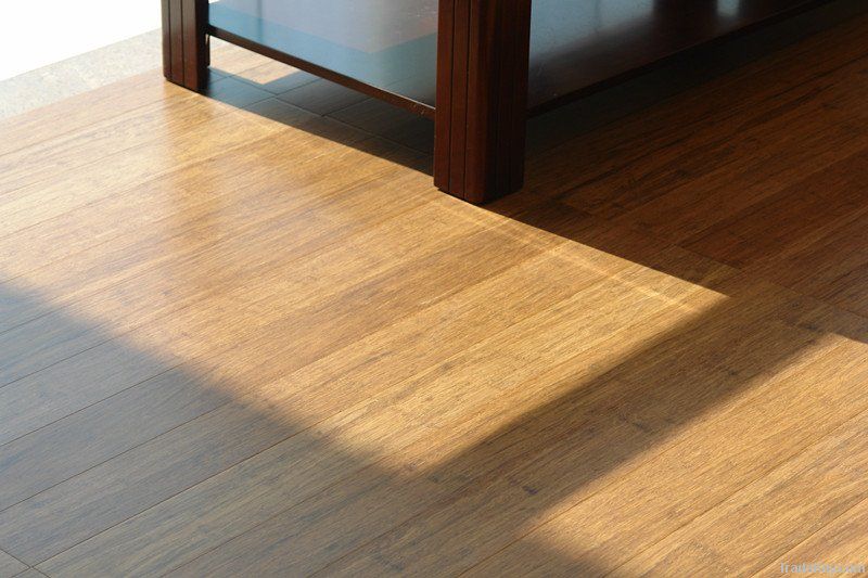 Carbonized strand woven bamboo flooring