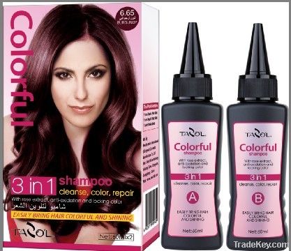 3 in 1 colorful shampoo cleanse , color , repair