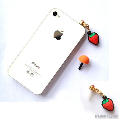 Soft pvc cell phone plug + pendant