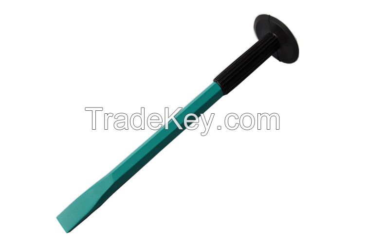 steel chisel tools with double color hand guard/stone chisel factory in China/cold chisel manufacture