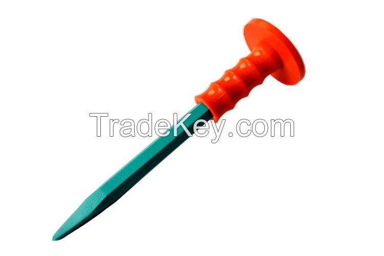 Steel Chisel Tools With Double Color Hand Guard/stone Chisel Factory In China/cold Chisel Manufacture