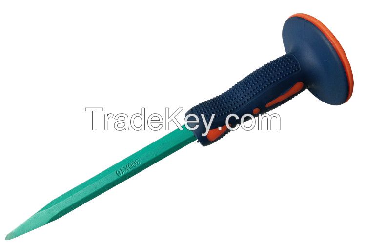 Steel Chisel Tools With Double Color Hand Guard/stone Chisel Factory In China/cold Chisel Manufacture